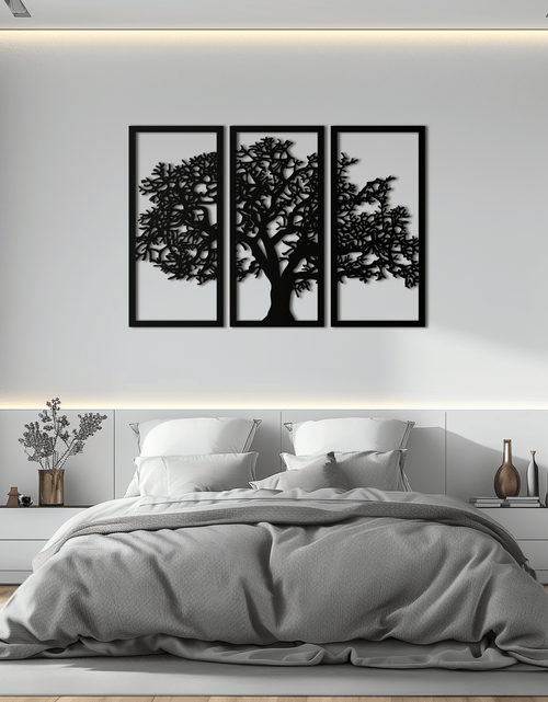 Load image into Gallery viewer, Tree of Life Metal Wall Art - Three-Panel Steel Wall Decor for Home and Office - KAF021