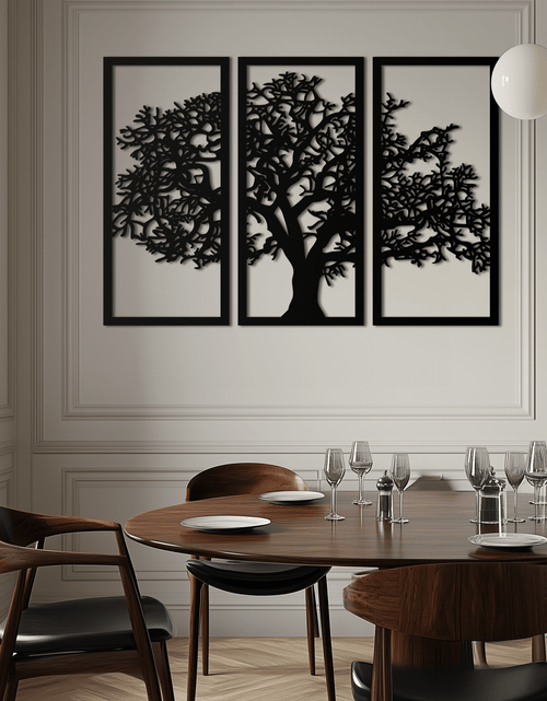 Load image into Gallery viewer, Tree of Life Metal Wall Art - Three-Panel Steel Wall Decor for Home and Office - KAF021