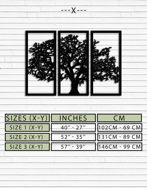 Load image into Gallery viewer, Tree of Life Metal Wall Art - Three-Panel Steel Wall Decor for Home and Office - KAF021