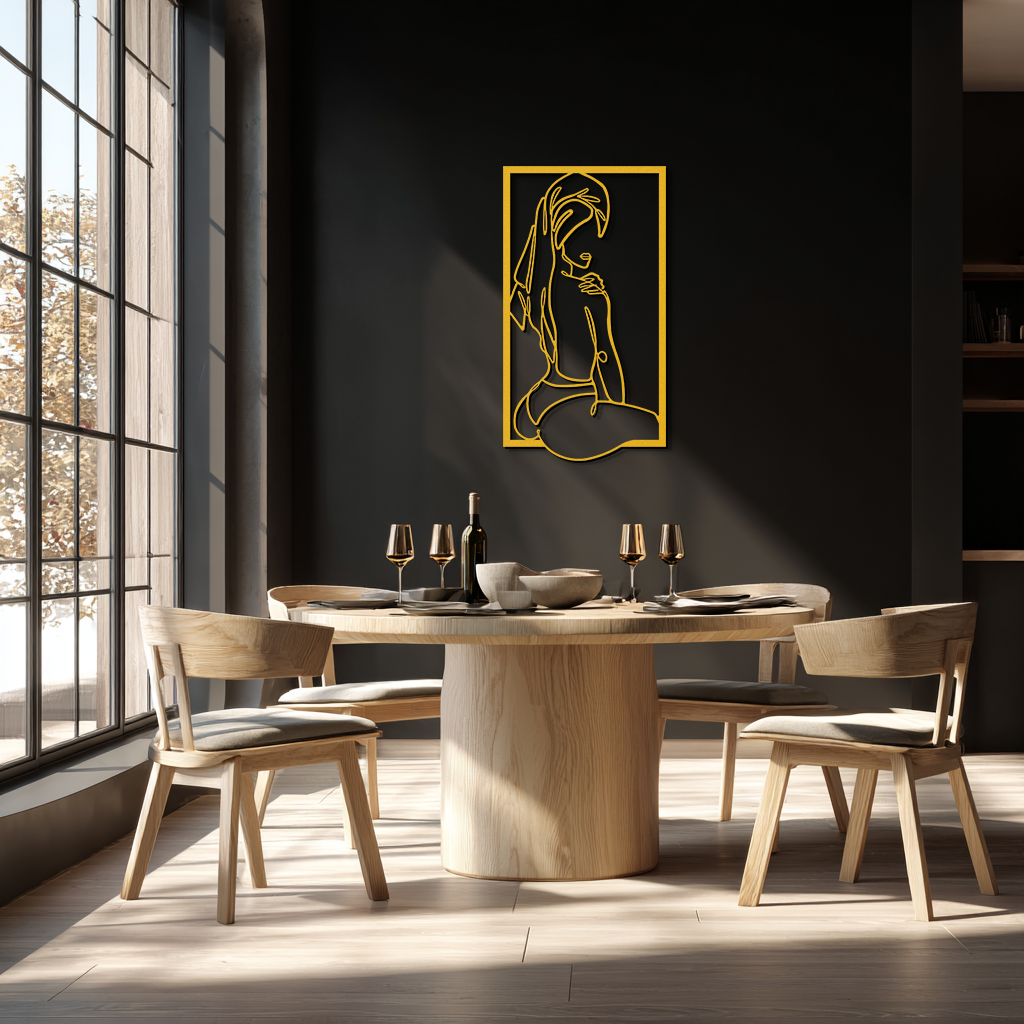 Minimalist Woman Line Art Metal Wall Decor - Modern Steel Wall Art - KAF022