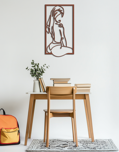 Load image into Gallery viewer, Minimalist Woman Line Art Metal Wall Decor - Modern Steel Wall Art - KAF022
