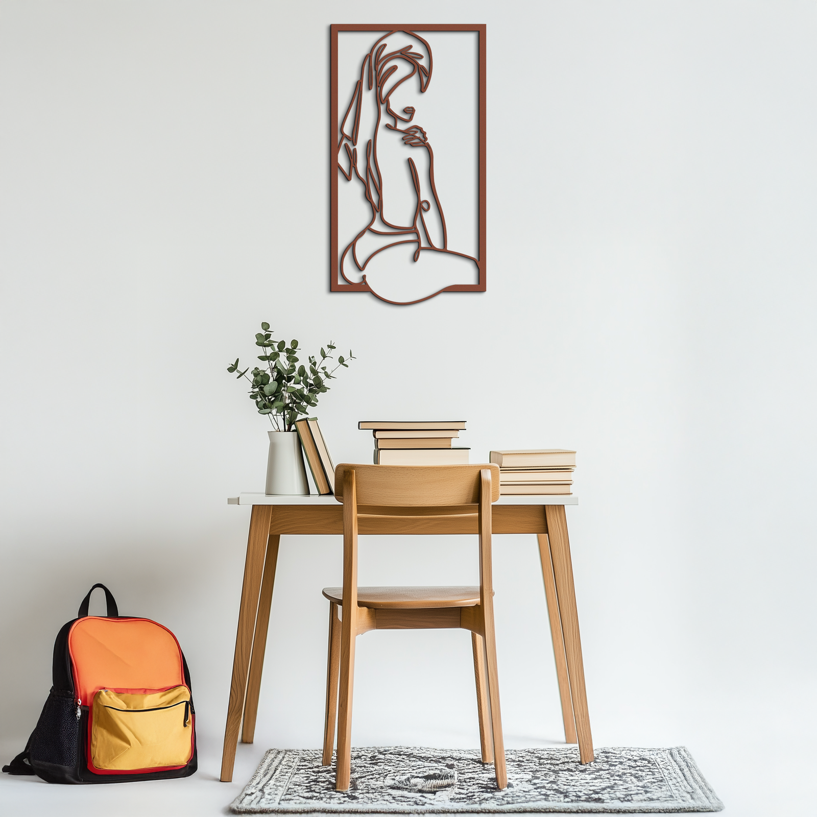 Minimalist Woman Line Art Metal Wall Decor - Modern Steel Wall Art - KAF022