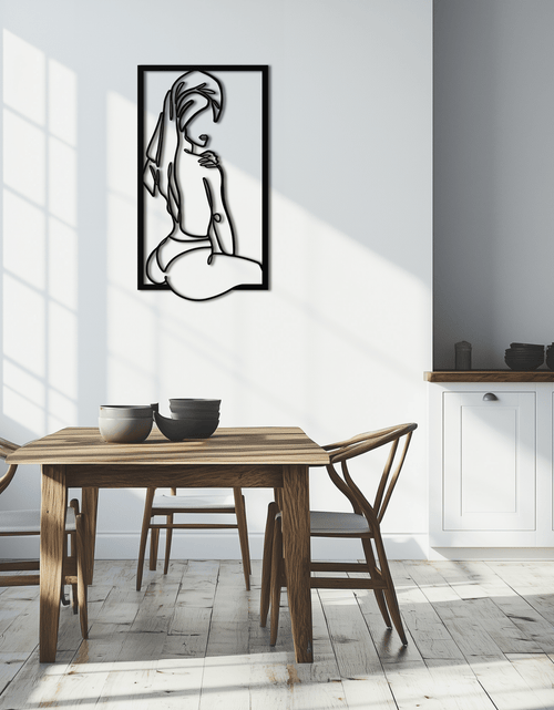 Load image into Gallery viewer, Minimalist Woman Line Art Metal Wall Decor - Modern Steel Wall Art - KAF022