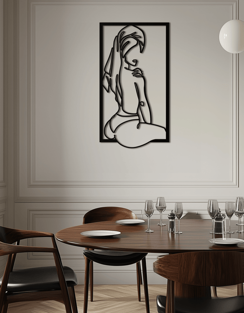 Load image into Gallery viewer, Minimalist Woman Line Art Metal Wall Decor - Modern Steel Wall Art - KAF022