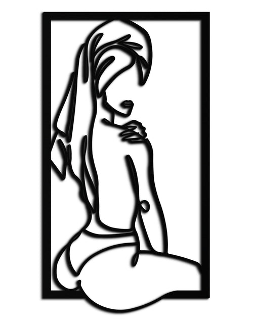 Load image into Gallery viewer, Minimalist Woman Line Art Metal Wall Decor - Modern Steel Wall Art - KAF022