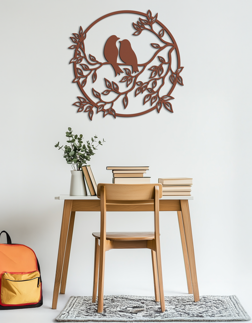 Load image into Gallery viewer, Love Birds Metal Wall Art - Romantic Steel Wall Decor for Home and Bedroom - KAF023