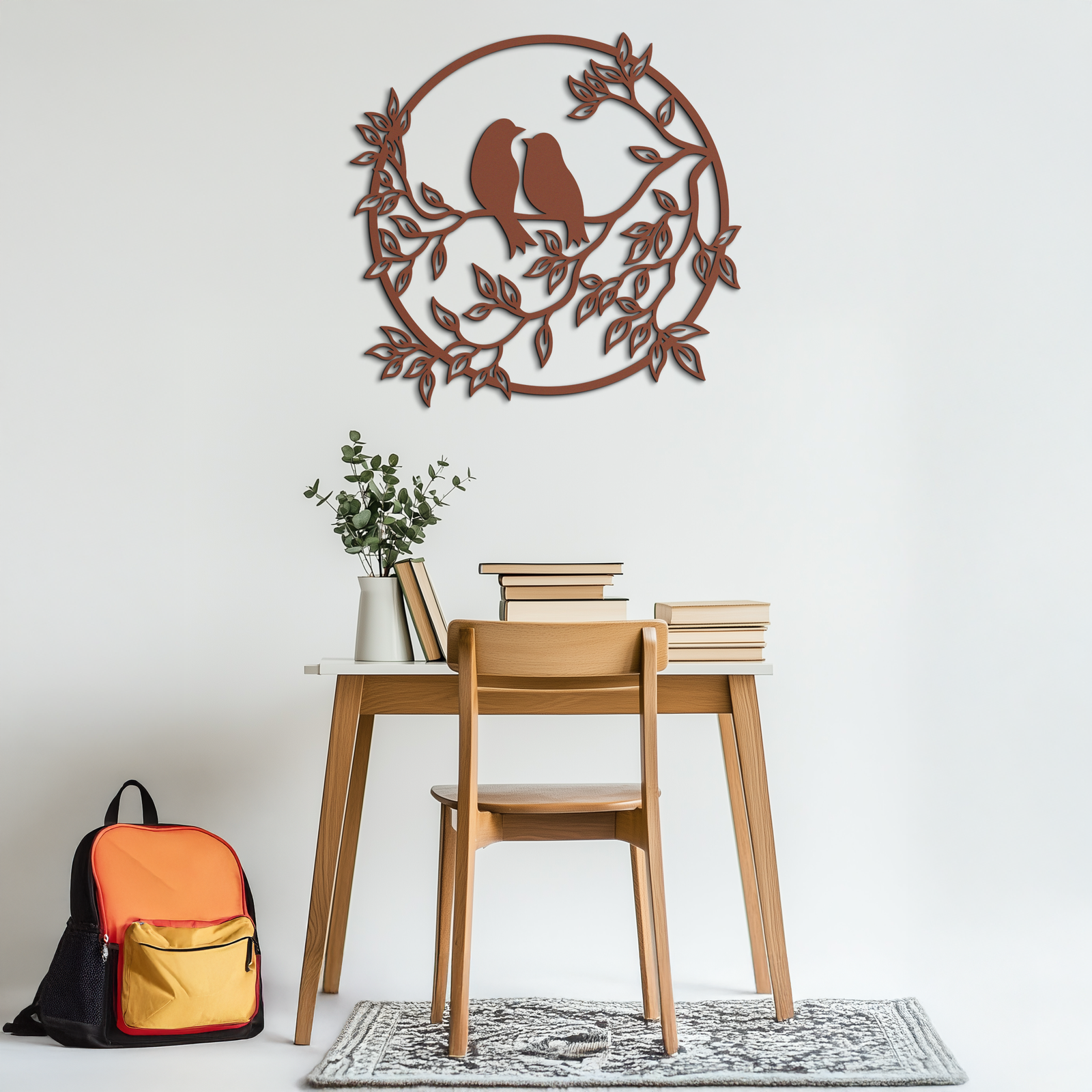 Love Birds Metal Wall Art - Romantic Steel Wall Decor for Home and Bedroom - KAF023