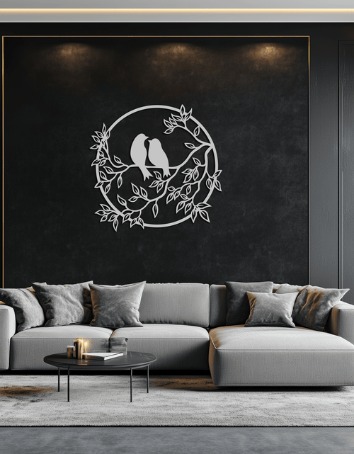 Load image into Gallery viewer, Love Birds Metal Wall Art - Romantic Steel Wall Decor for Home and Bedroom - KAF023
