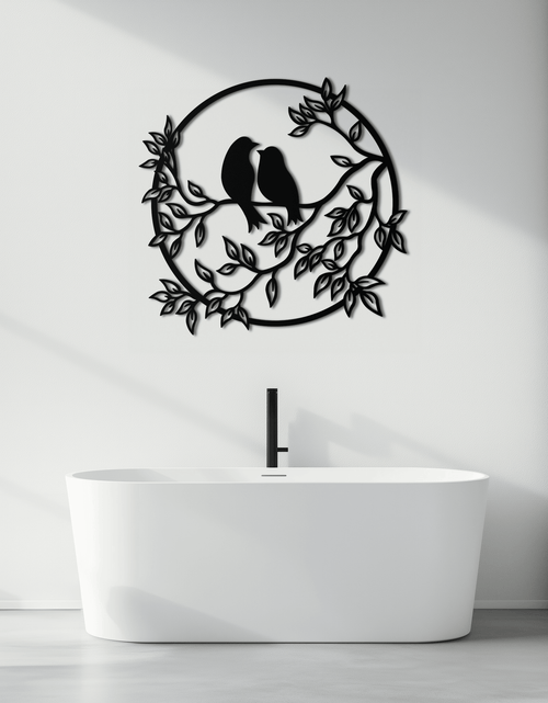 Load image into Gallery viewer, Love Birds Metal Wall Art - Romantic Steel Wall Decor for Home and Bedroom - KAF023