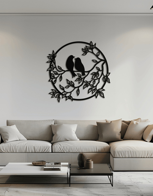 Load image into Gallery viewer, Love Birds Metal Wall Art - Romantic Steel Wall Decor for Home and Bedroom - KAF023
