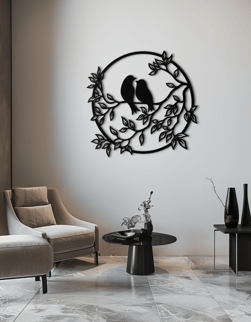 Load image into Gallery viewer, Love Birds Metal Wall Art - Romantic Steel Wall Decor for Home and Bedroom - KAF023
