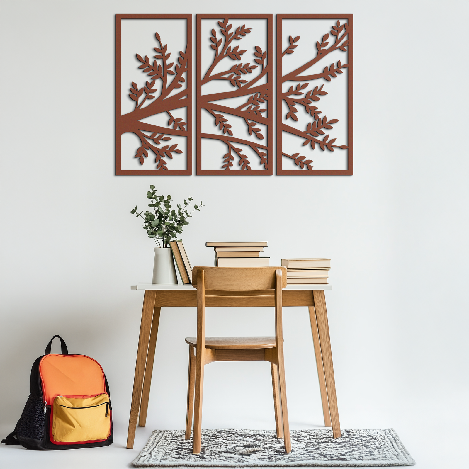 Branch Metal Wall Art - Three-Panel Nature-Inspired Steel Wall Decor - KAF024