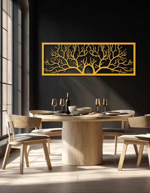 Load image into Gallery viewer, Tree of Life Metal Wall Art - Large Horizontal Steel Wall Decor - KAF025