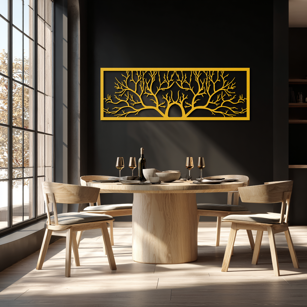 Tree of Life Metal Wall Art - Large Horizontal Steel Wall Decor - KAF025