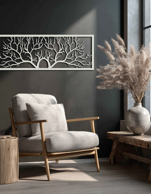Load image into Gallery viewer, Tree of Life Metal Wall Art - Large Horizontal Steel Wall Decor - KAF025