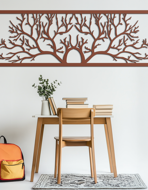 Load image into Gallery viewer, Tree of Life Metal Wall Art - Large Horizontal Steel Wall Decor - KAF025