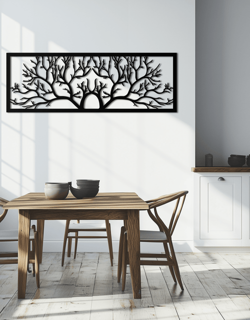Load image into Gallery viewer, Tree of Life Metal Wall Art - Large Horizontal Steel Wall Decor - KAF025