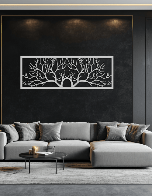 Load image into Gallery viewer, Tree of Life Metal Wall Art - Large Horizontal Steel Wall Decor - KAF025