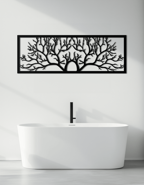 Load image into Gallery viewer, Tree of Life Metal Wall Art - Large Horizontal Steel Wall Decor - KAF025