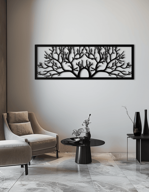 Load image into Gallery viewer, Tree of Life Metal Wall Art - Large Horizontal Steel Wall Decor - KAF025