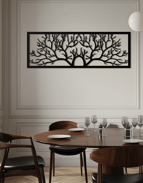 Load image into Gallery viewer, Tree of Life Metal Wall Art - Large Horizontal Steel Wall Decor - KAF025