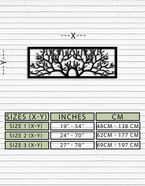 Load image into Gallery viewer, Tree of Life Metal Wall Art - Large Horizontal Steel Wall Decor - KAF025