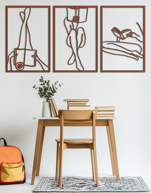 Load image into Gallery viewer, Reading Woman Metal Wall Art - Modern Minimalist Steel Wall Decor - KAF026