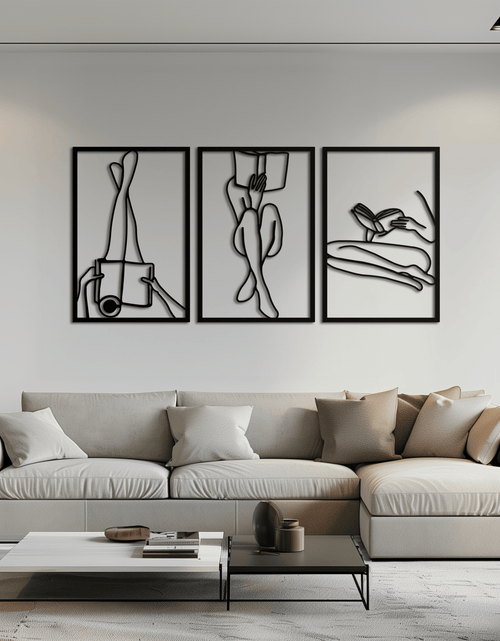 Load image into Gallery viewer, Reading Woman Metal Wall Art - Modern Minimalist Steel Wall Decor - KAF026