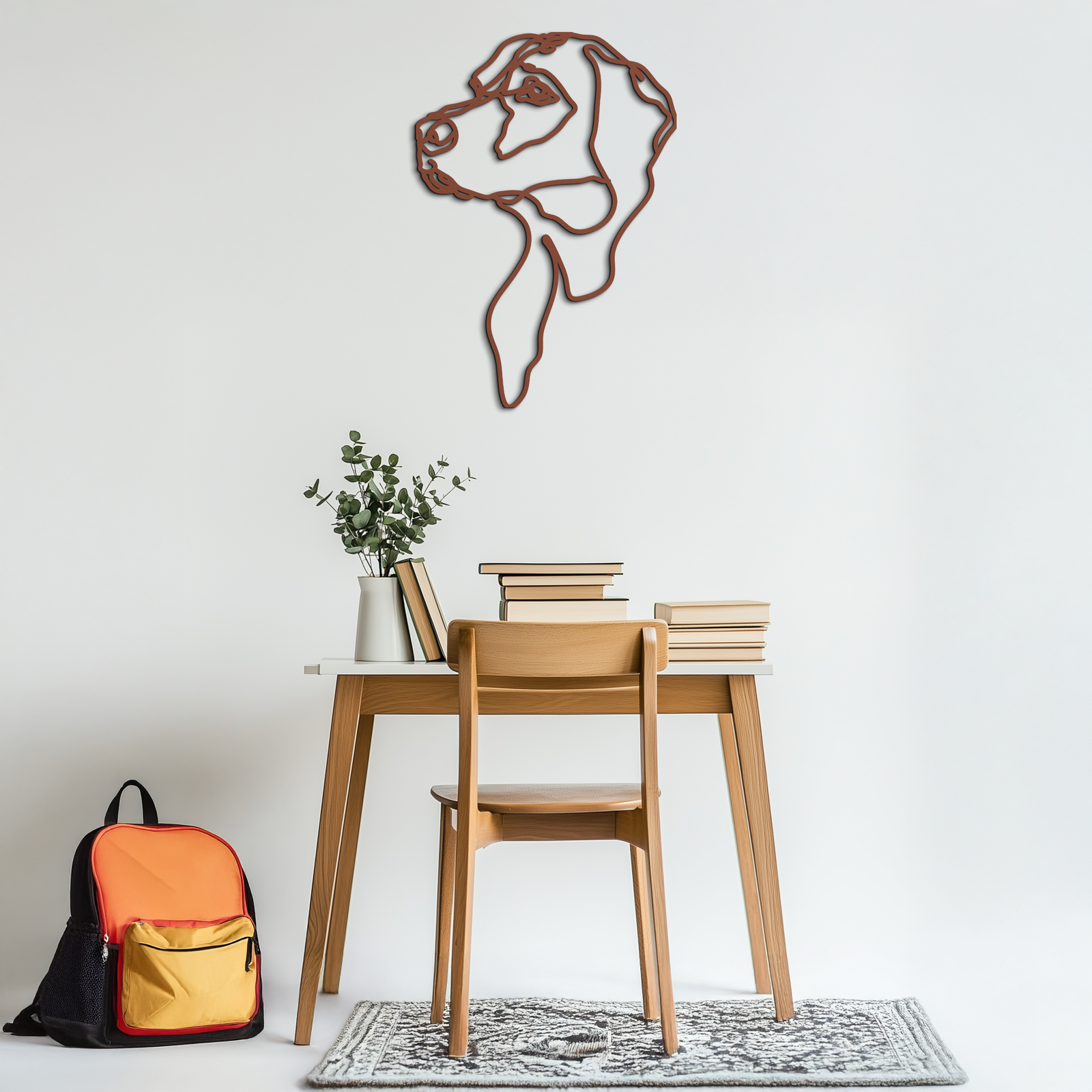 Minimalist Dog Line Art - Modern Metal Wall Decor - KAF027