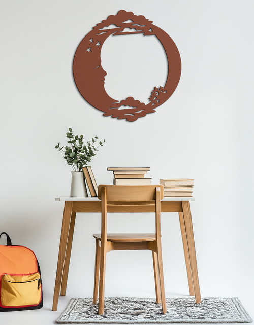 Load image into Gallery viewer, Moon & Stars Metal Wall Art - Celestial-Inspired Steel Wall Decor - KAF029