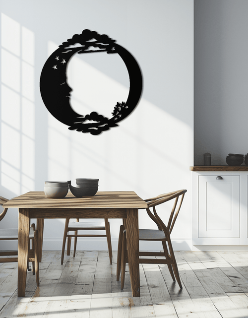 Load image into Gallery viewer, Moon & Stars Metal Wall Art - Celestial-Inspired Steel Wall Decor - KAF029