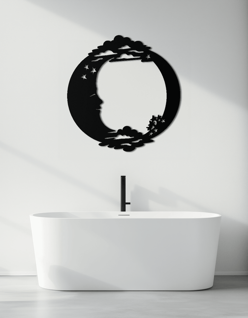 Load image into Gallery viewer, Moon & Stars Metal Wall Art - Celestial-Inspired Steel Wall Decor - KAF029