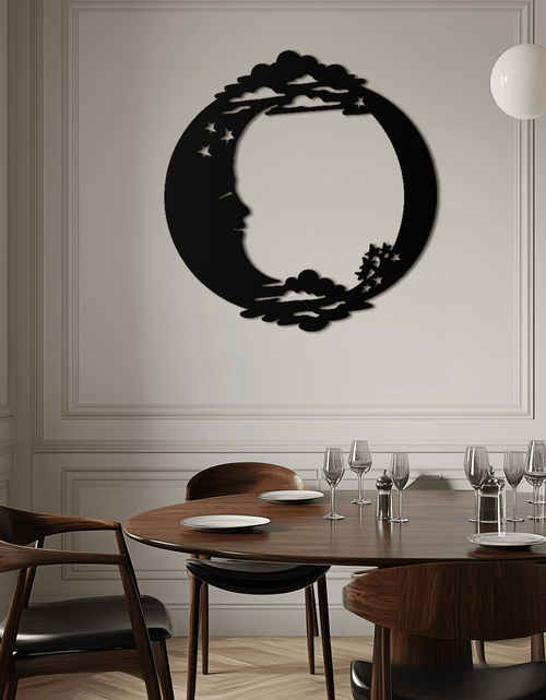 Load image into Gallery viewer, Moon & Stars Metal Wall Art - Celestial-Inspired Steel Wall Decor - KAF029