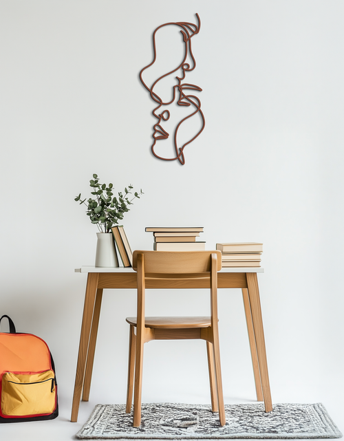 Load image into Gallery viewer, Abstract Lovers Metal Wall Art - Modern Minimalist Line Art - KAF031
