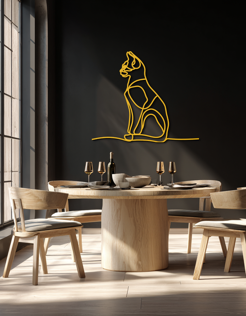 Load image into Gallery viewer, Cat Line Art Metal Wall Art - Modern Minimalist Steel Decor - KAF032