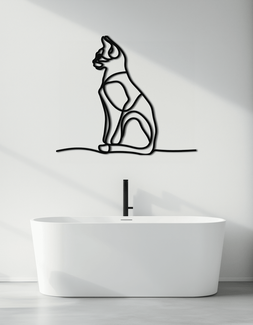 Load image into Gallery viewer, Cat Line Art Metal Wall Art - Modern Minimalist Steel Decor - KAF032