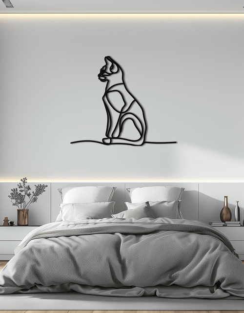 Load image into Gallery viewer, Cat Line Art Metal Wall Art - Modern Minimalist Steel Decor - KAF032
