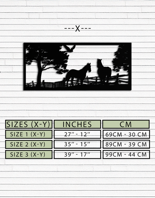 Load image into Gallery viewer, Rustic Horse Farm Metal Wall Art - Steel Wall Decor for Home and Barn - KAF036