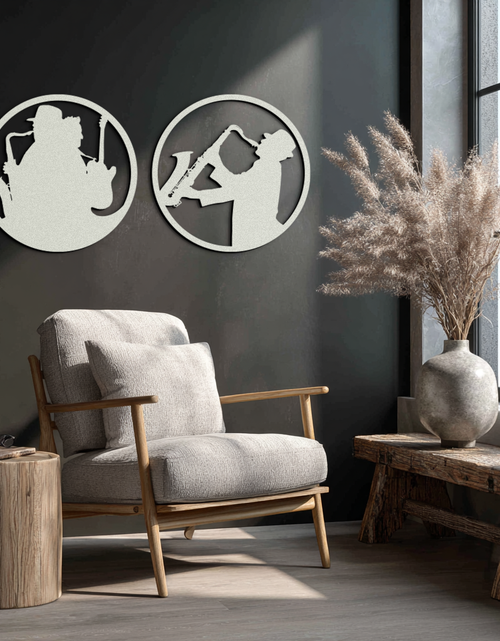 Load image into Gallery viewer, Jazz Musician Metal Wall Art - Set of 2 Steel Wall Decor Pieces - KAF038