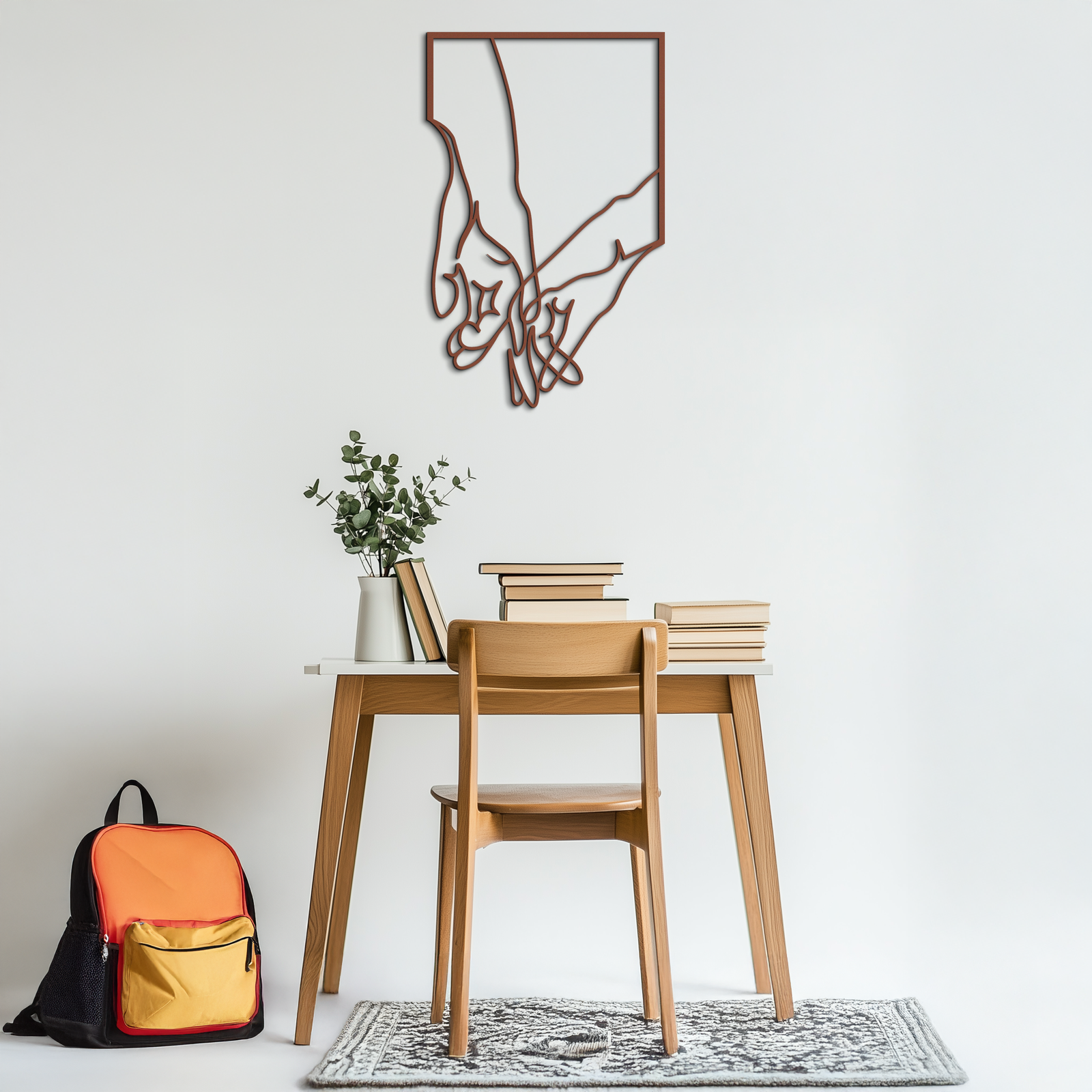 Romantic Hands Metal Wall Art - Minimalist Steel Wall Decor for Home & Bedroom - KAF039