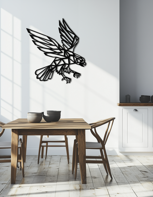 Load image into Gallery viewer, Geometric Eagle Metal Wall Art - Modern Steel Wall Decor - KAF042