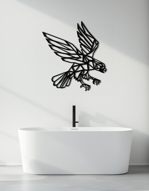 Load image into Gallery viewer, Geometric Eagle Metal Wall Art - Modern Steel Wall Decor - KAF042