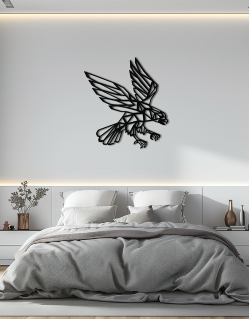 Load image into Gallery viewer, Geometric Eagle Metal Wall Art - Modern Steel Wall Decor - KAF042