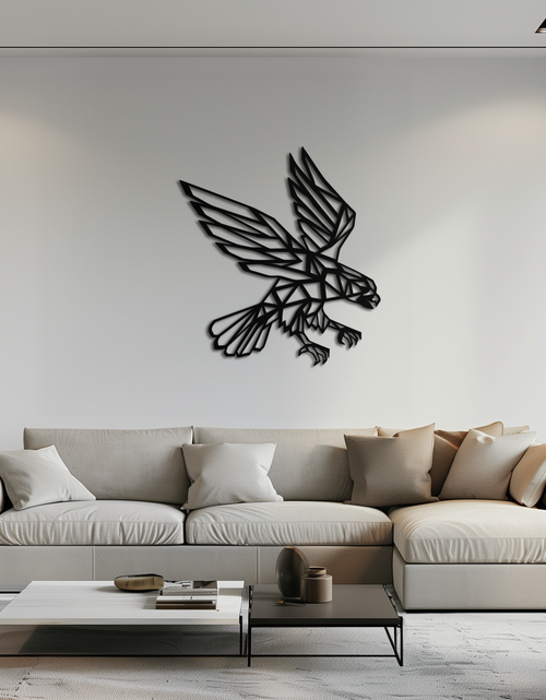 Load image into Gallery viewer, Geometric Eagle Metal Wall Art - Modern Steel Wall Decor - KAF042