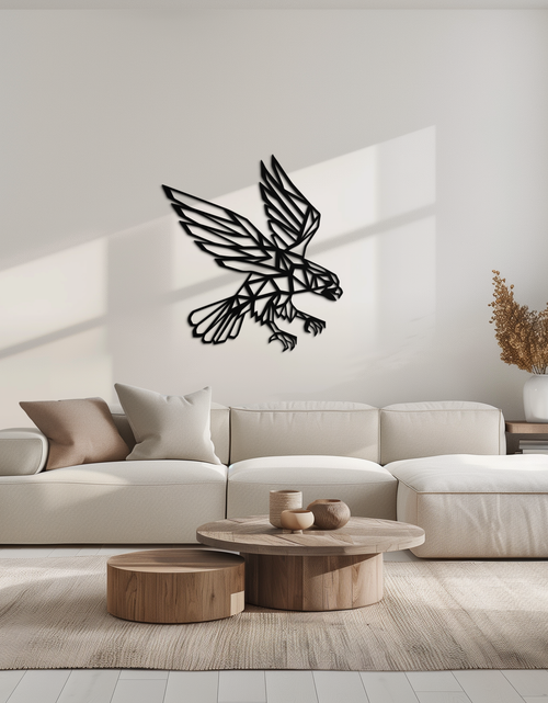 Load image into Gallery viewer, Geometric Eagle Metal Wall Art - Modern Steel Wall Decor - KAF042