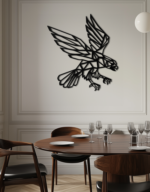 Load image into Gallery viewer, Geometric Eagle Metal Wall Art - Modern Steel Wall Decor - KAF042