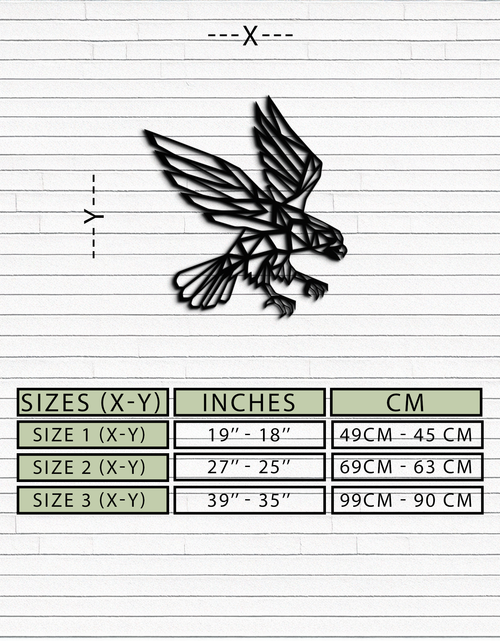 Load image into Gallery viewer, Geometric Eagle Metal Wall Art - Modern Steel Wall Decor - KAF042