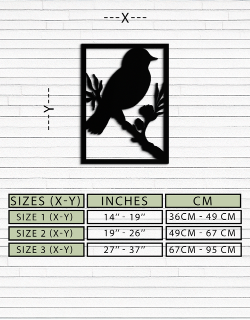 Load image into Gallery viewer, Bird on Branch Metal Wall Art - Modern Steel Decor for Home & Office - KAF043