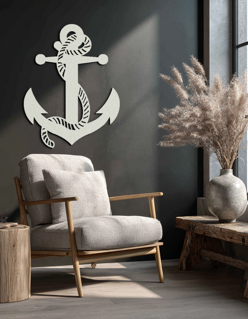 Load image into Gallery viewer, Nautical Anchor Metal Wall Art - Steel Wall Decor for Home and Office - KAF044