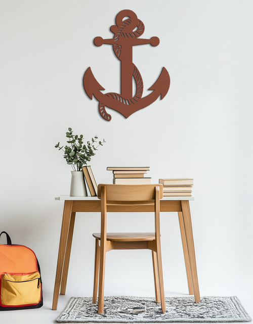 Load image into Gallery viewer, Nautical Anchor Metal Wall Art - Steel Wall Decor for Home and Office - KAF044